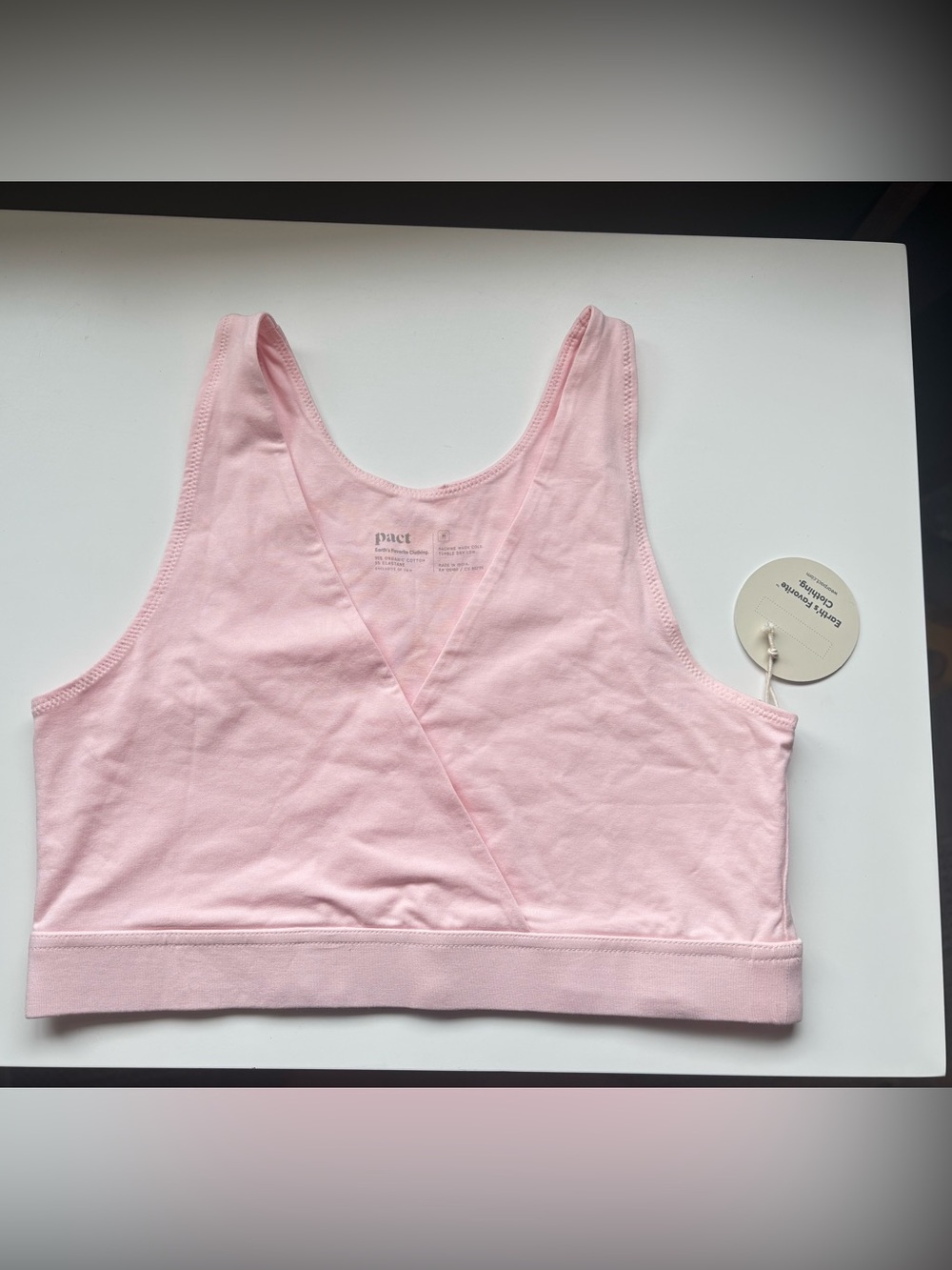 Pact women’s size medium crossover bra bralette sports bra style NWT